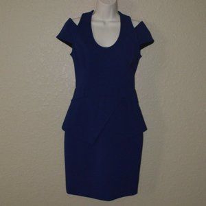 Sz 4 Yigal Azrouel Royal Blue Cold Shoulder Dress